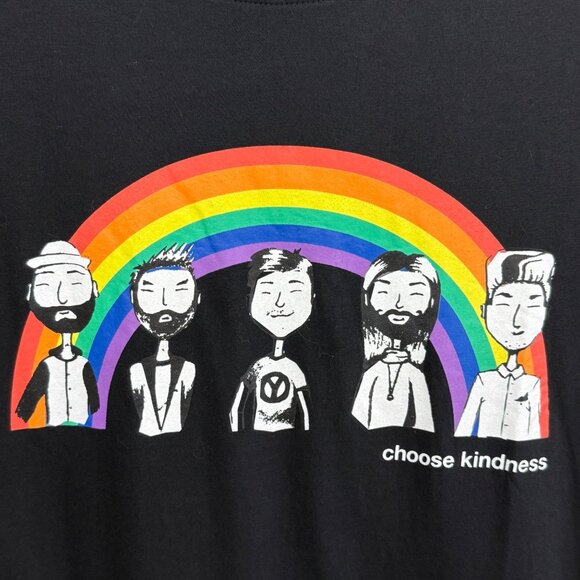 Queer Eye XL Choose Kindness Rainbow Tee 100% Cotton Black Graphic Crewneck - Picture 3 of 7